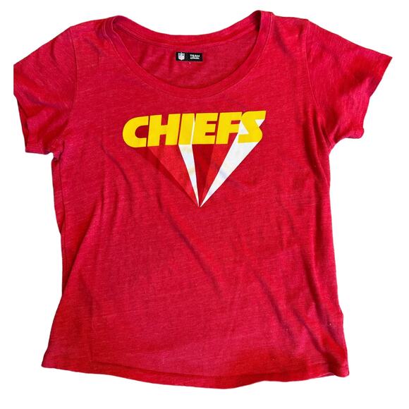 Womens Retro Kansas City Chiefs Short Sleeve Red TShirt Size L - Picture 1 of 6